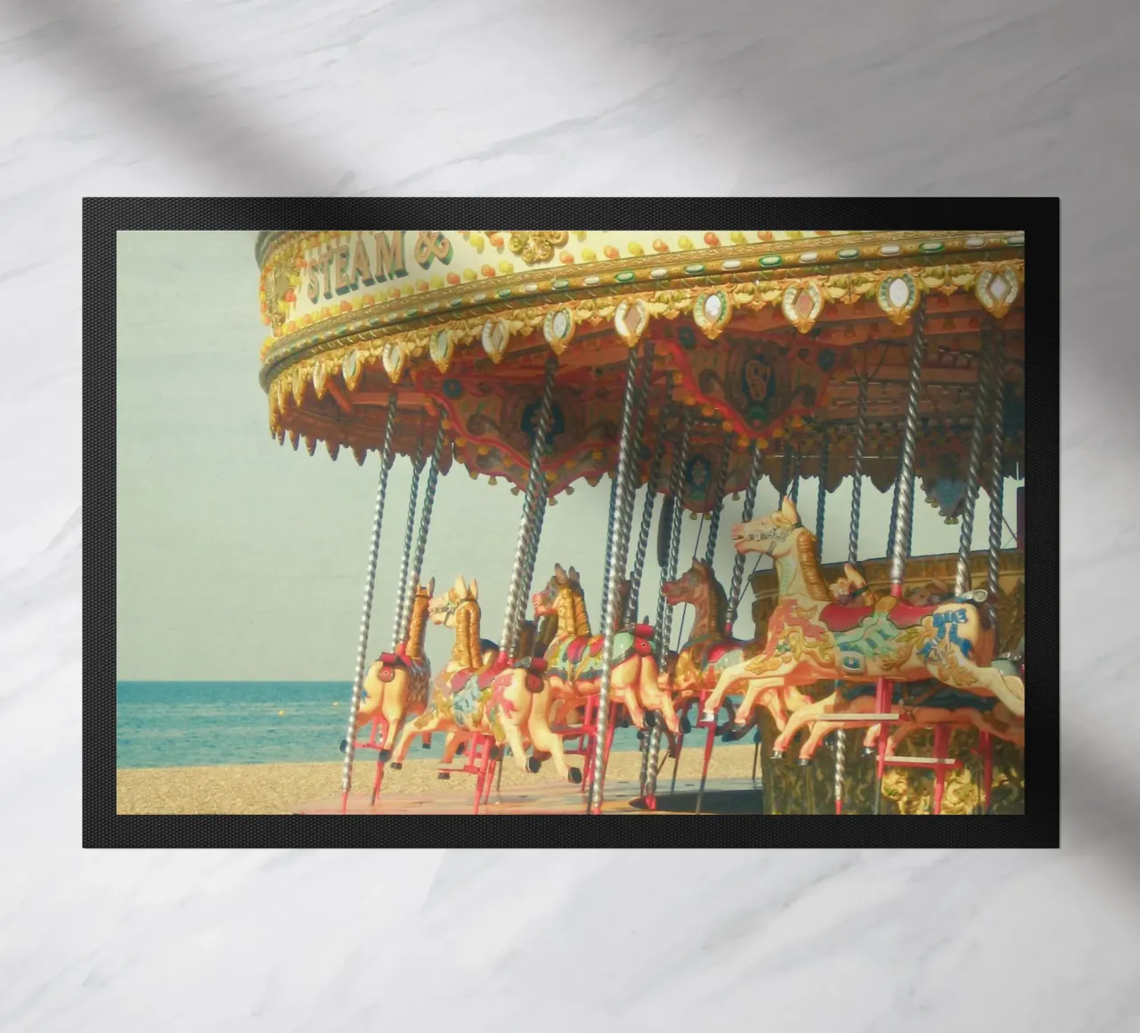 Seaside Carousel doormat by Cassia Beck Photography