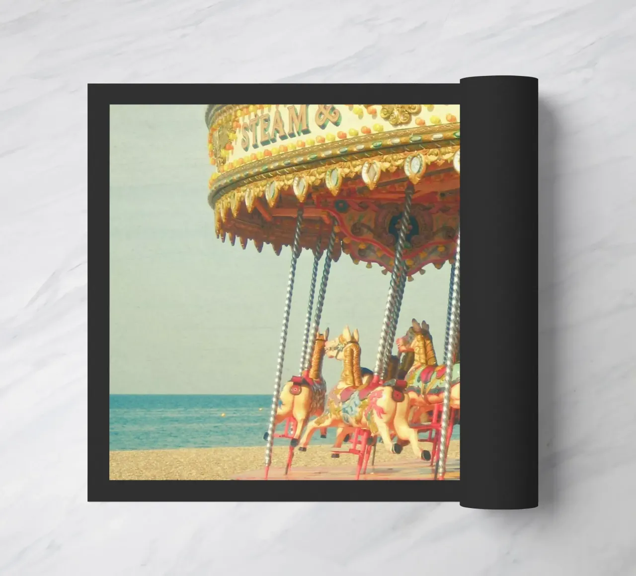 Seaside Carousel doormat by Cassia Beck Photography