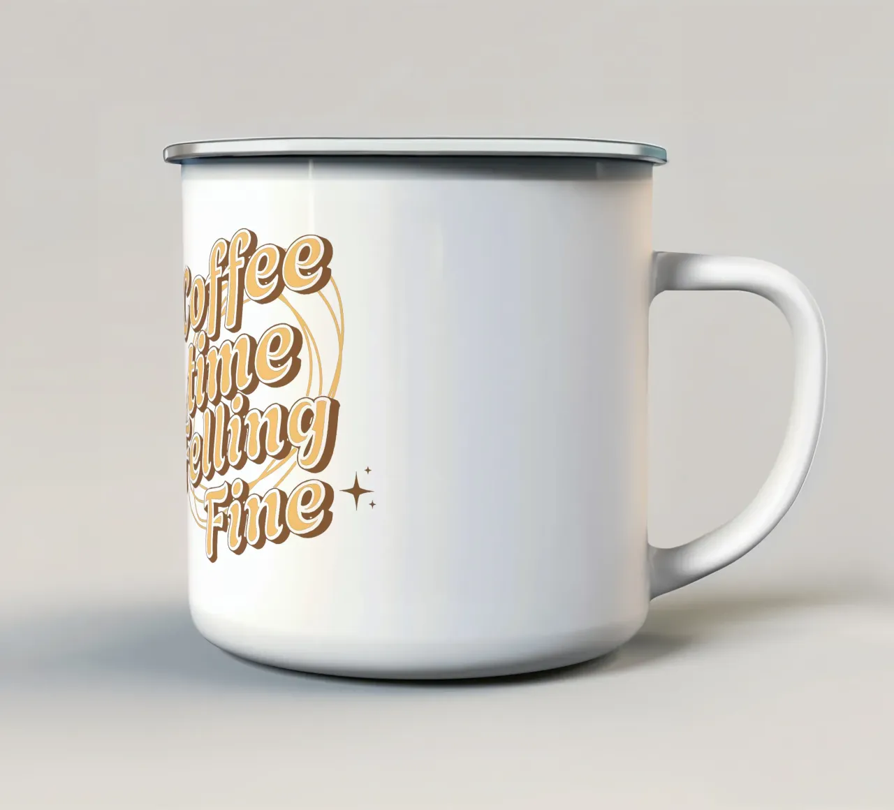 L'ora del caffè in cui ci si sente bene tazza in smalto da Gunawan Rb
