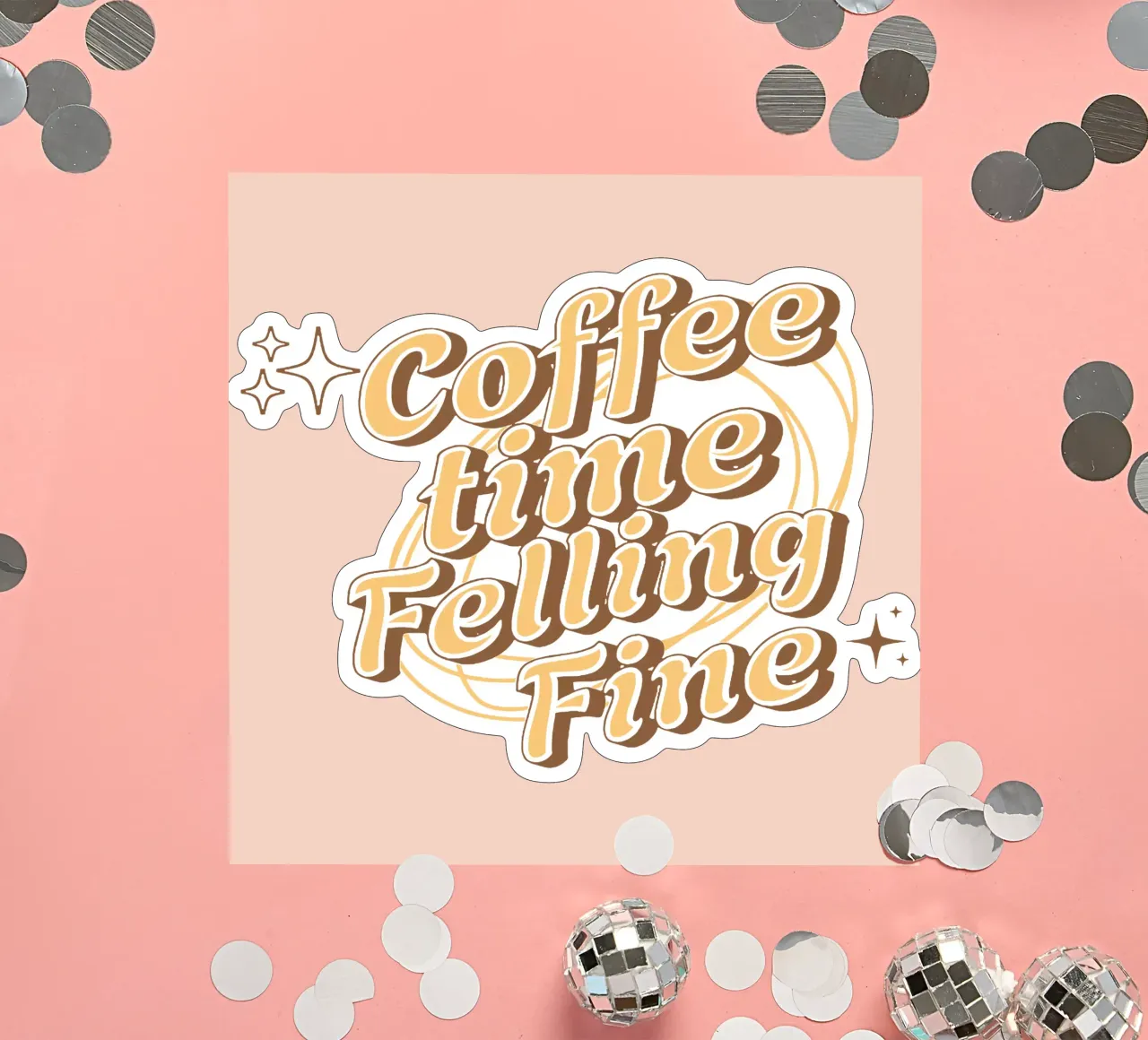 L'ora del caffè in cui ci si sente bene adesivo da Gunawan Rb