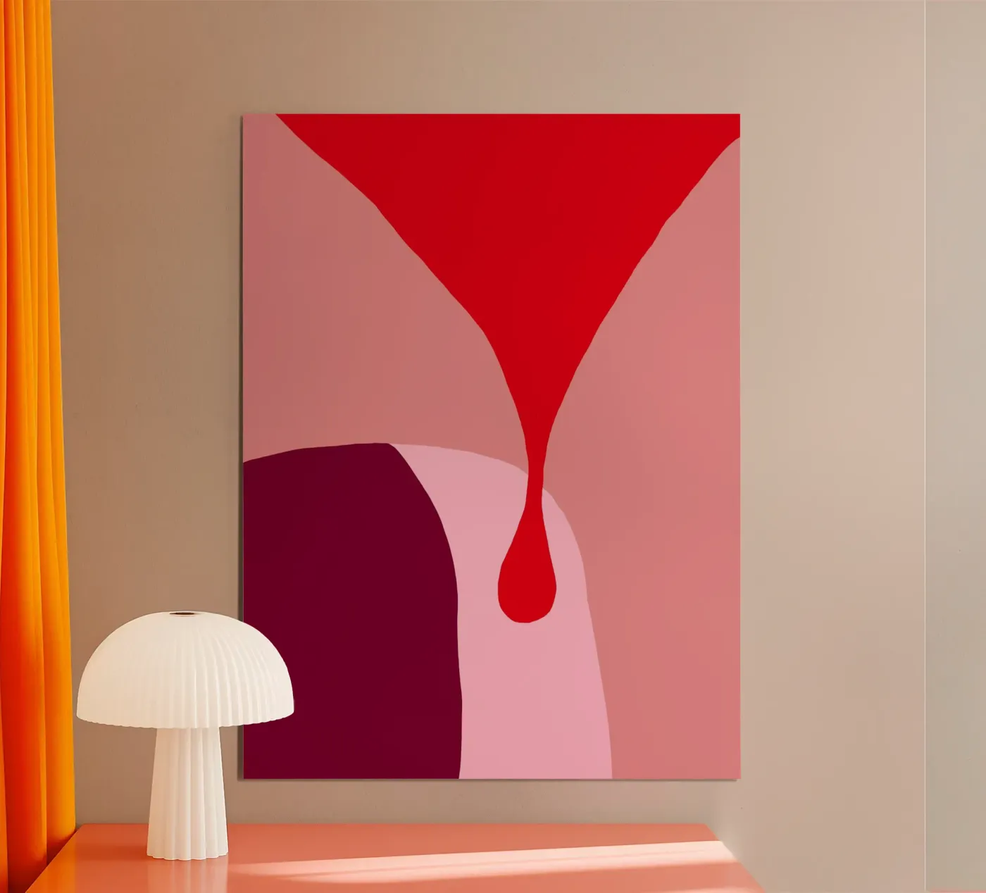 Big red drop poster by Ina Katzemann