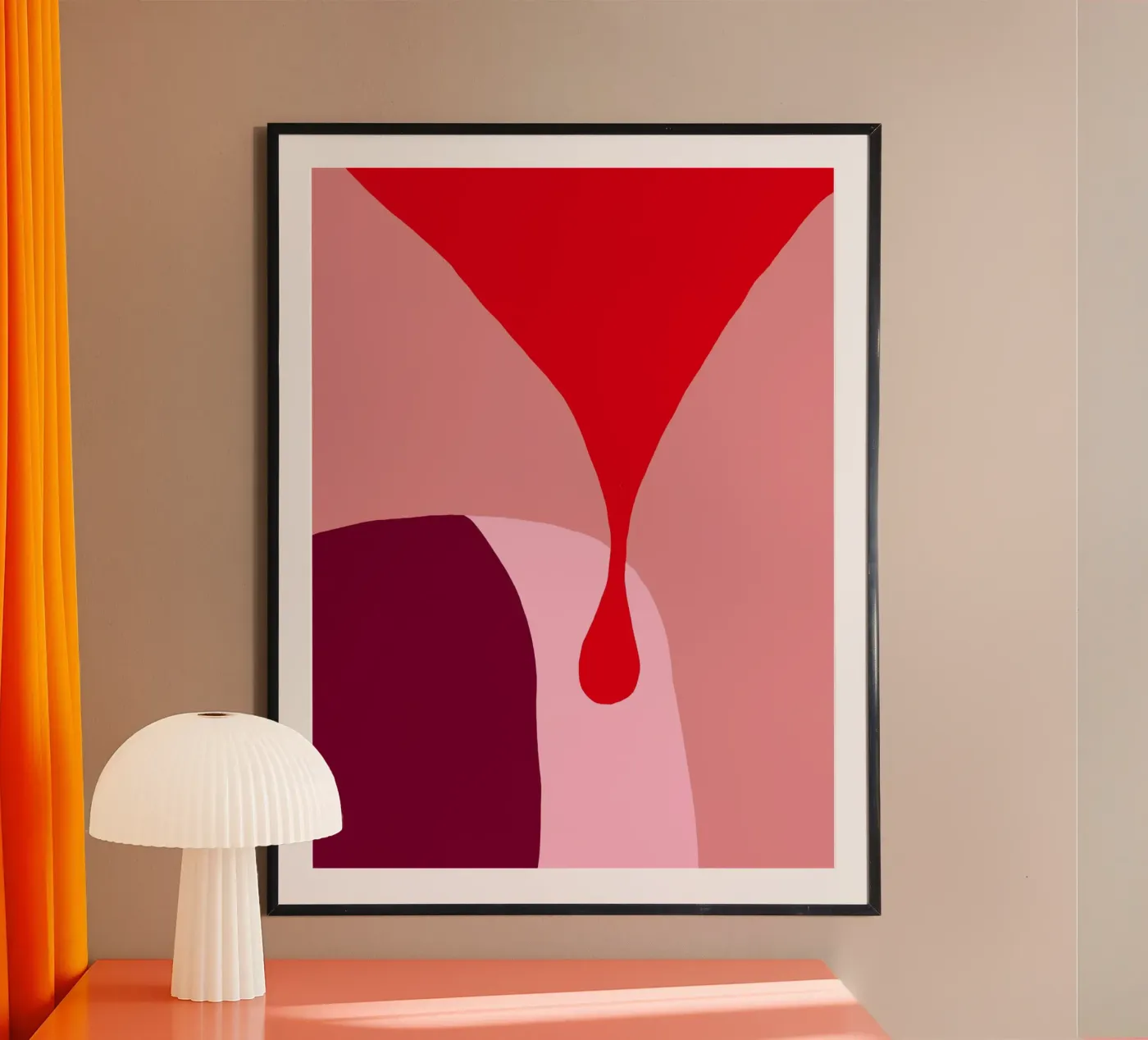 Big red drop poster by Ina Katzemann