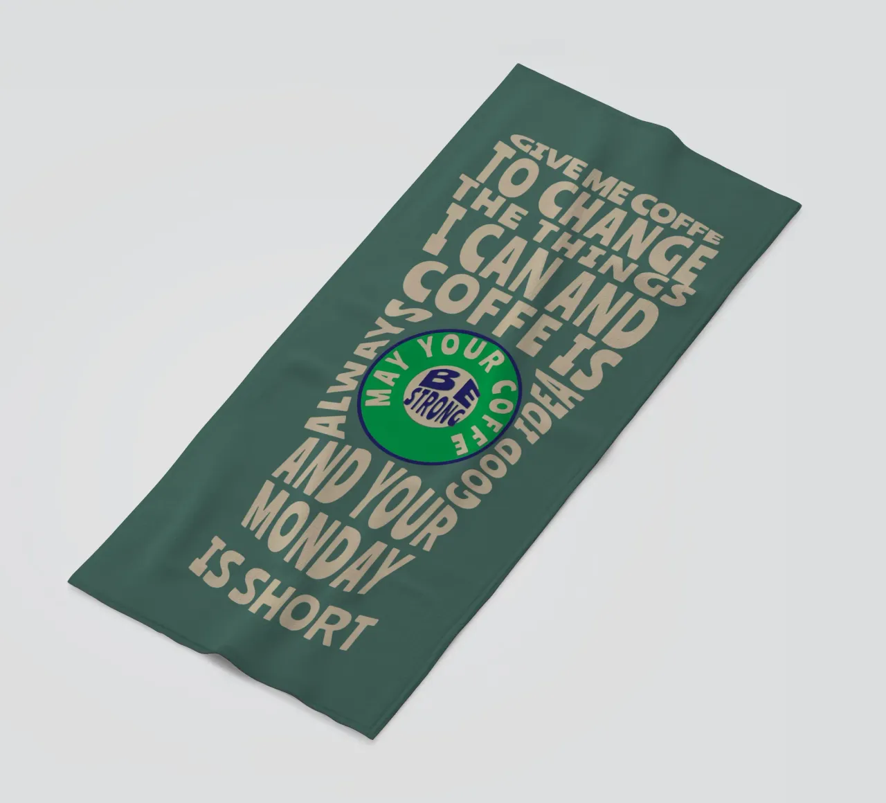 GIVE ME COFFE TO CHANGE THE THINGS I CAN AND COFFE IS ALWAYS beach towel by Gunawan Rb