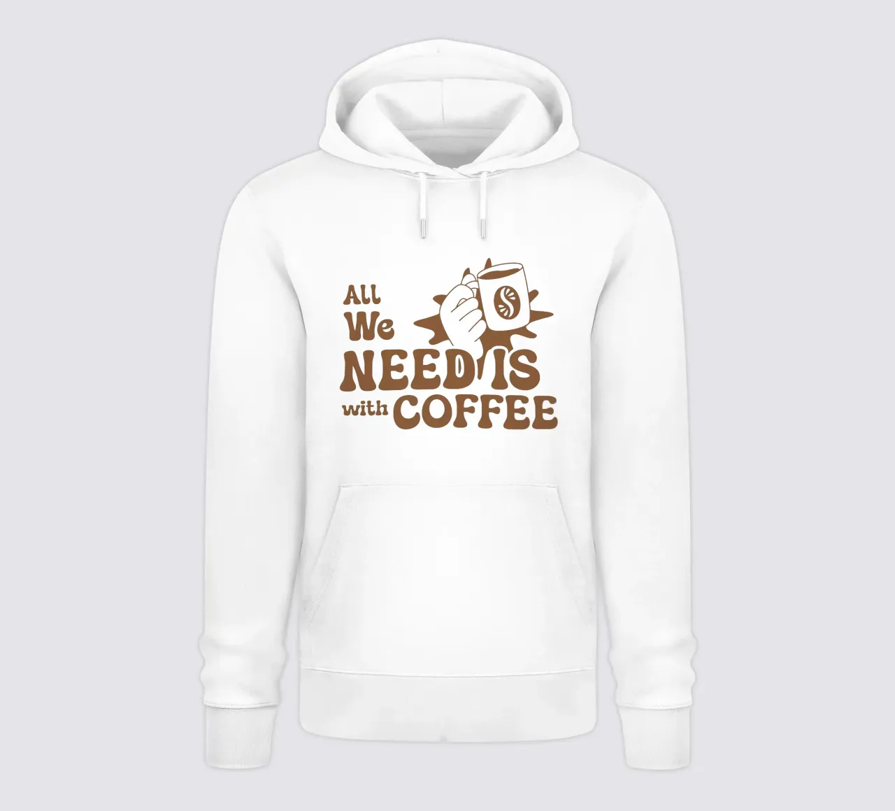 Tutto quello che ci serve è con il caffè felpa con cappuccio da Gunawan Rb