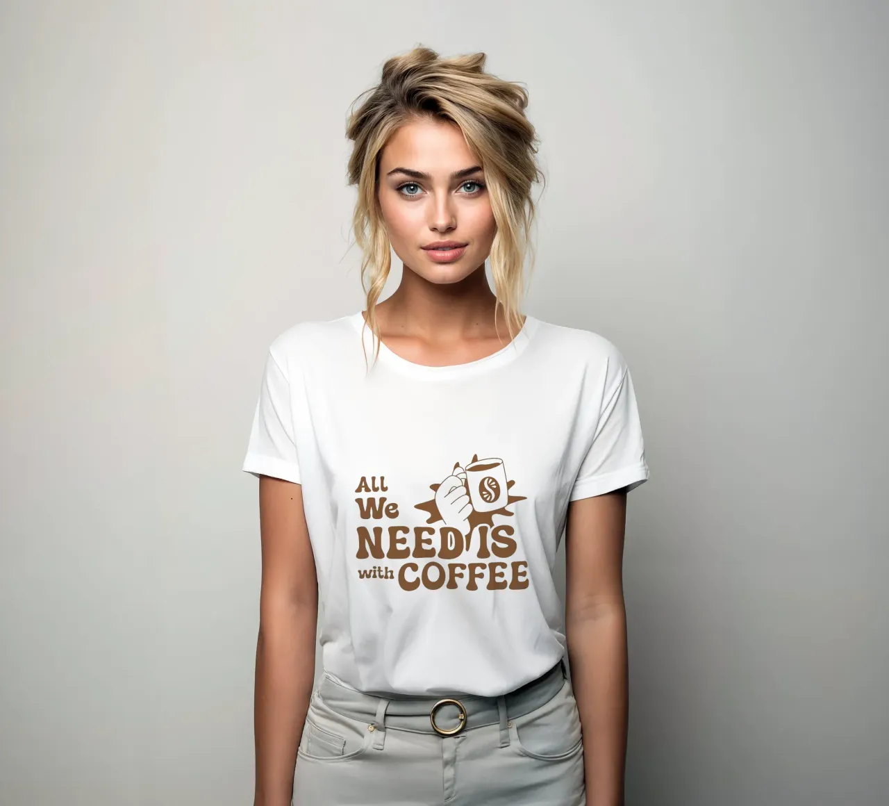 Tutto quello che ci serve è con il caffè t-shirt da donna da Gunawan Rb