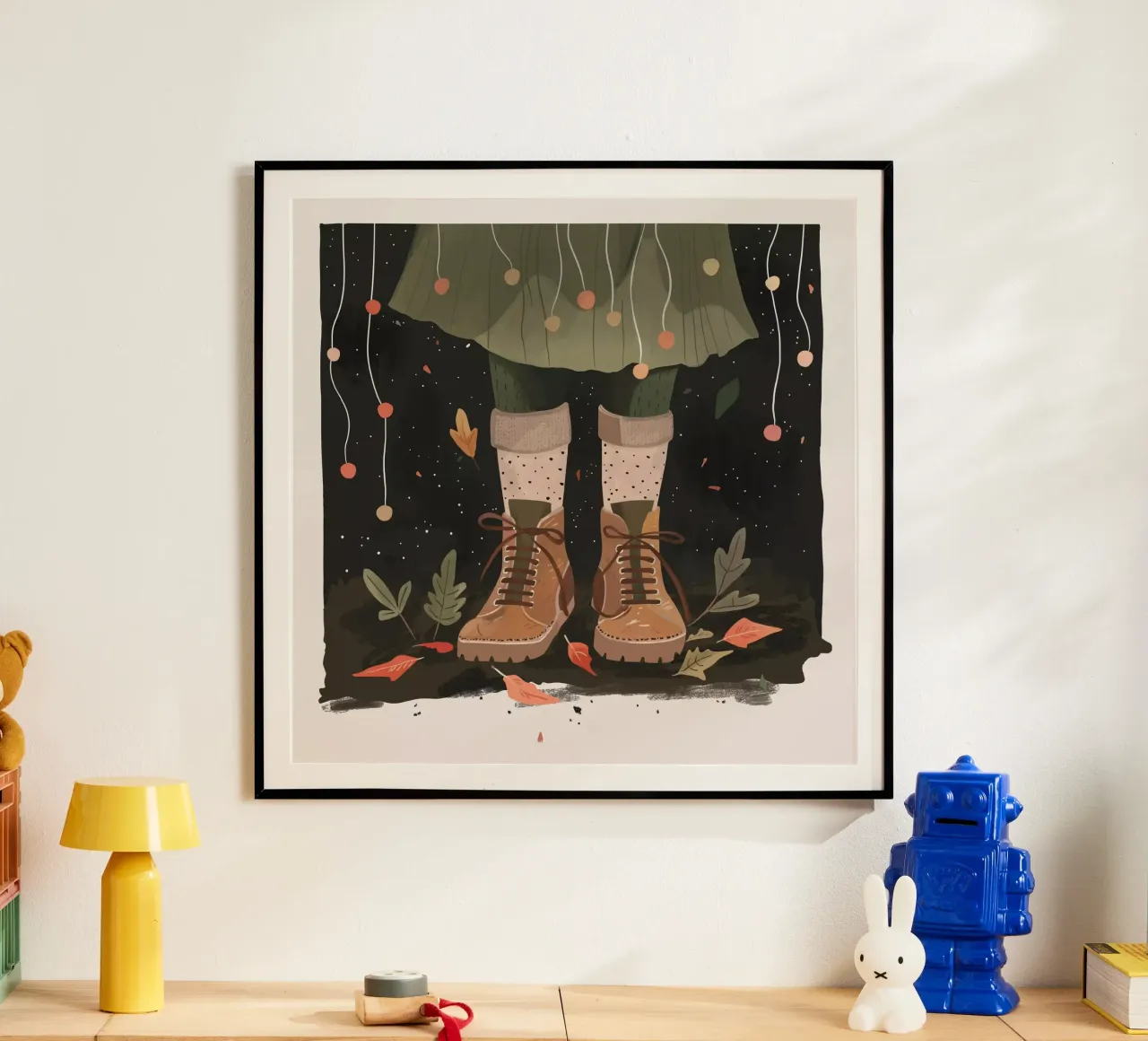 Piccoli passi, grandi sogni poster con telaio in plastica da ArtsySesta