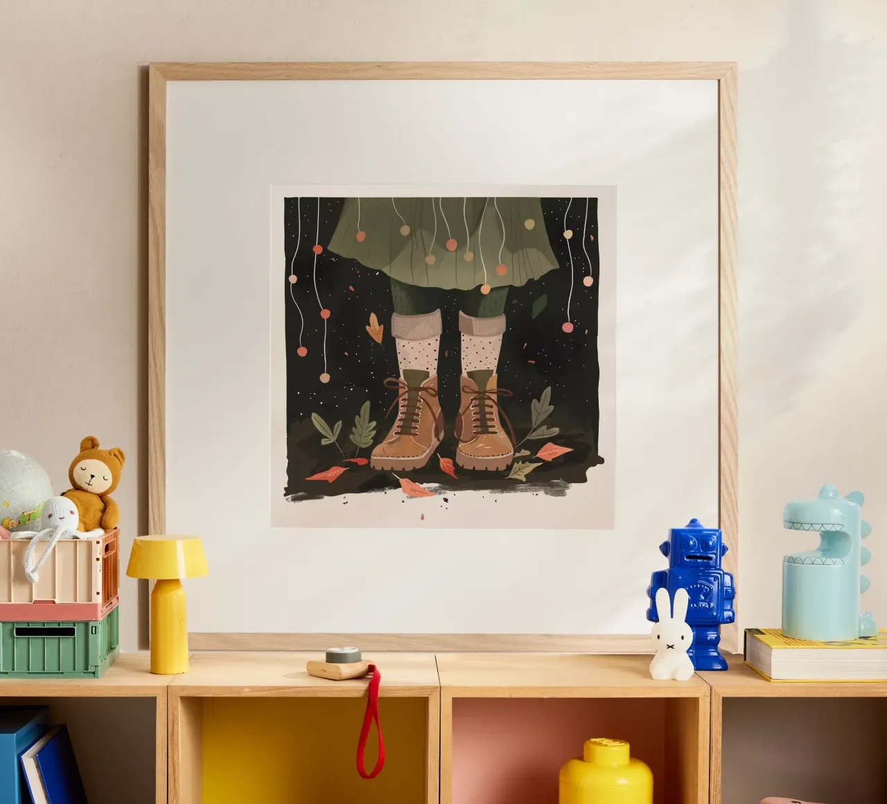 Piccoli passi, grandi sogni poster con telaio in plastica da ArtsySesta