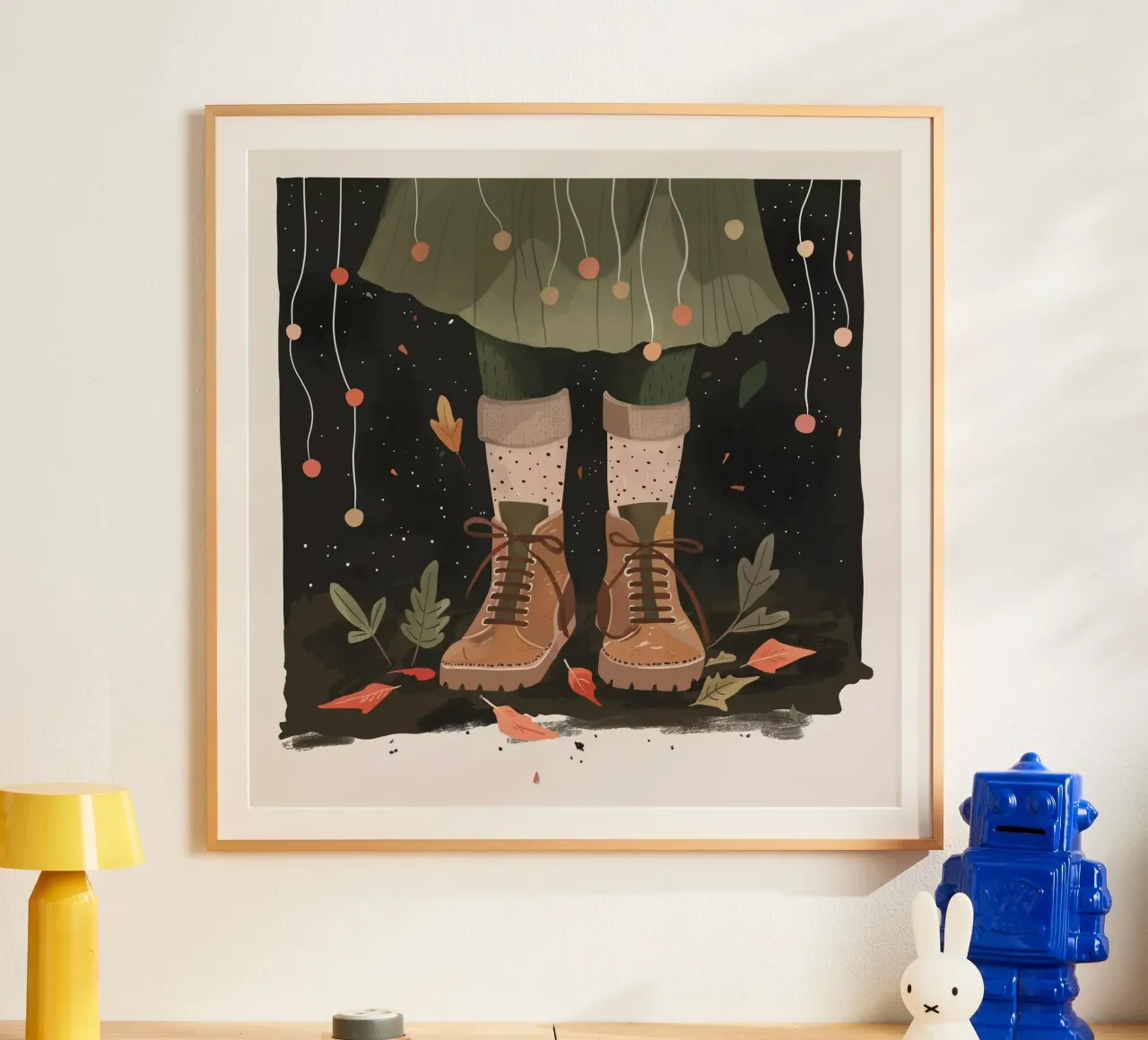 Piccoli passi, grandi sogni poster con telaio in plastica da ArtsySesta