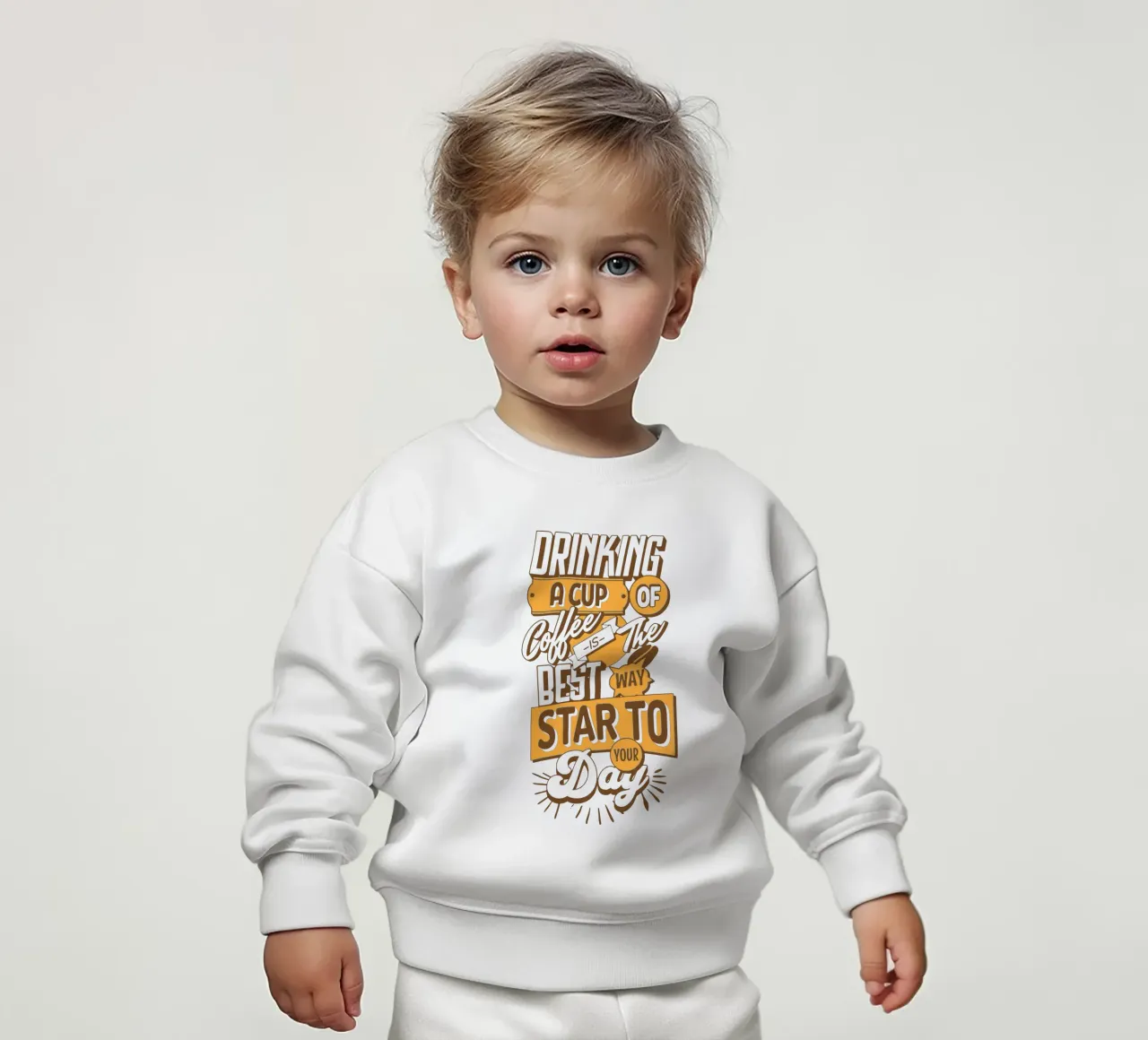 Bere una tazza di caffè è il modo migliore per iniziare la giornata felpa neonato da Gunawan Rb