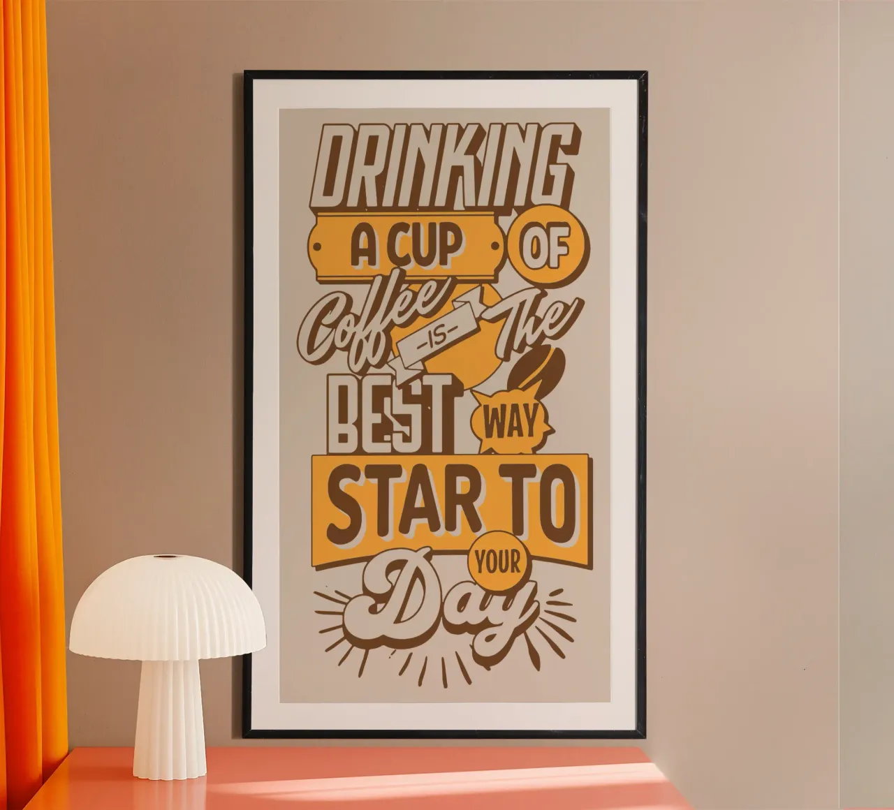 Boire une tasse de café est la meilleure façon de commencer la journée poster de Gunawan Rb