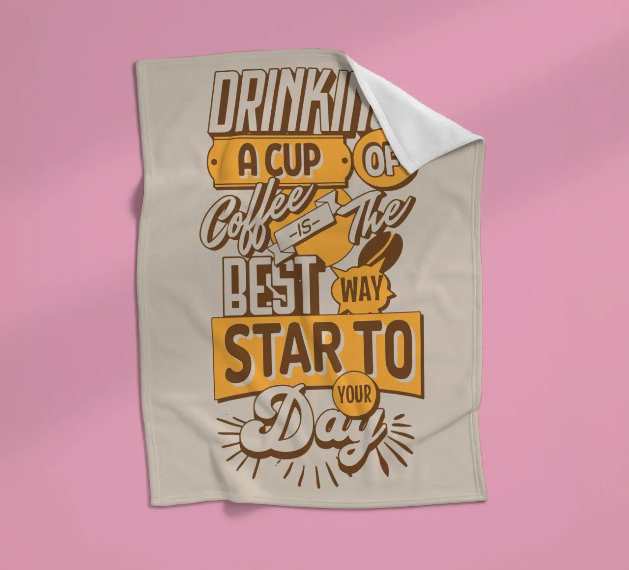 Bere una tazza di caffè è il modo migliore per iniziare la giornata coperta in pile da Gunawan Rb