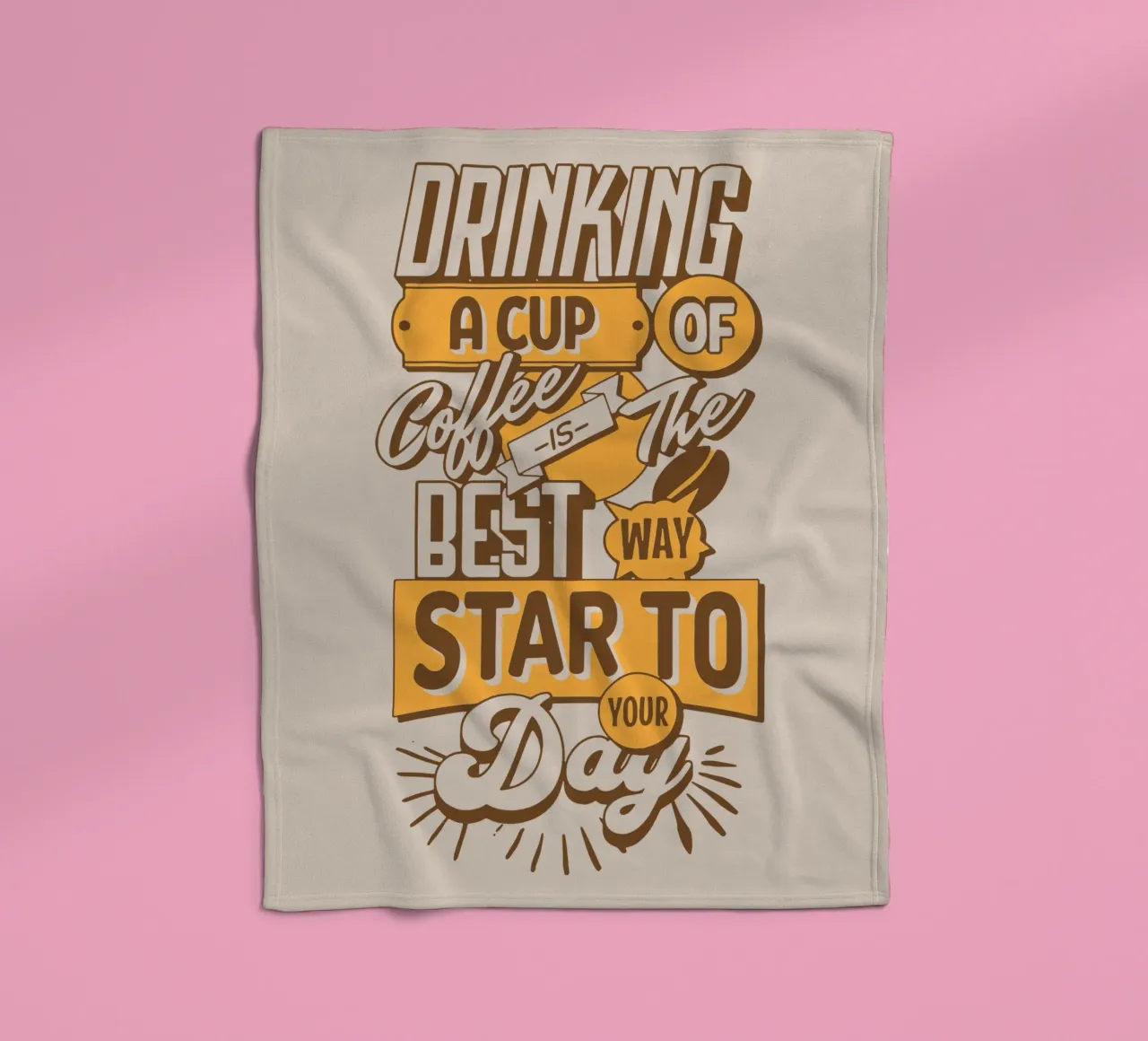 Bere una tazza di caffè è il modo migliore per iniziare la giornata coperta in pile da Gunawan Rb