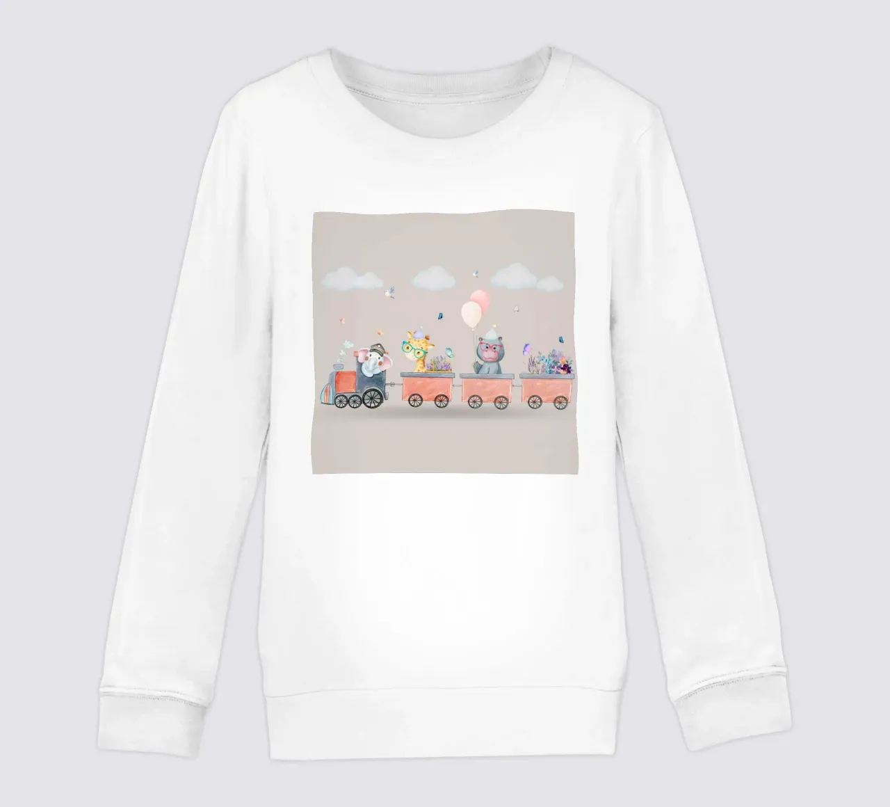 El tren de los animales sudadera para niño de Doodle Dreams Art
