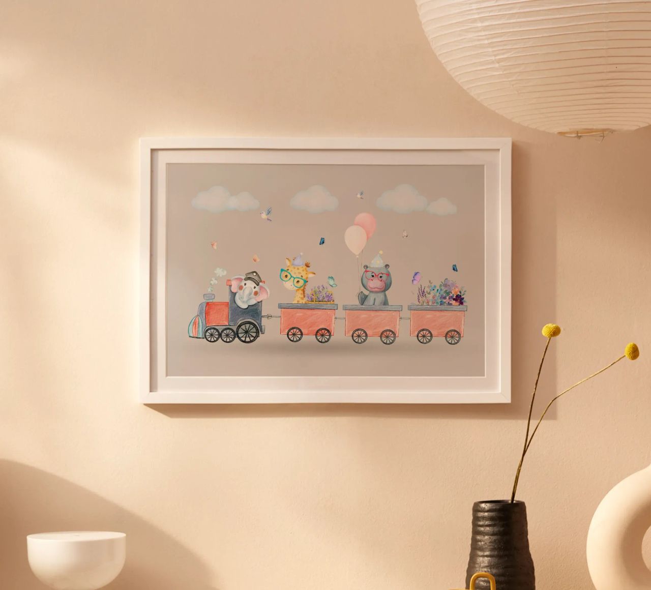 Le train des animaux poster de Doodle Dreams Art