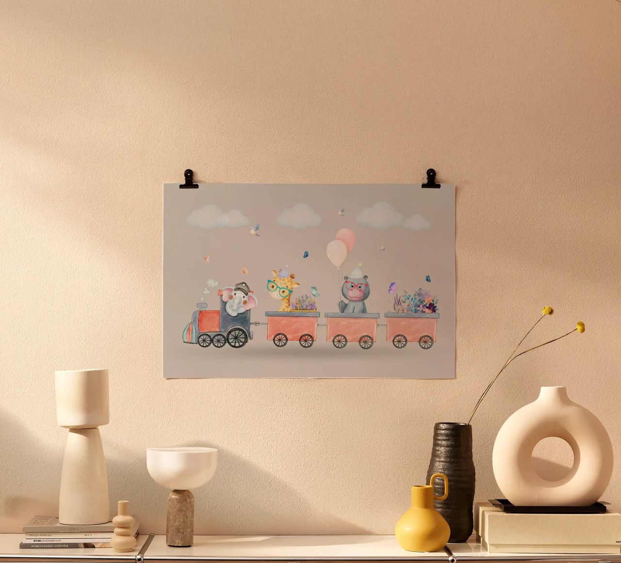 Le train des animaux poster de Doodle Dreams Art