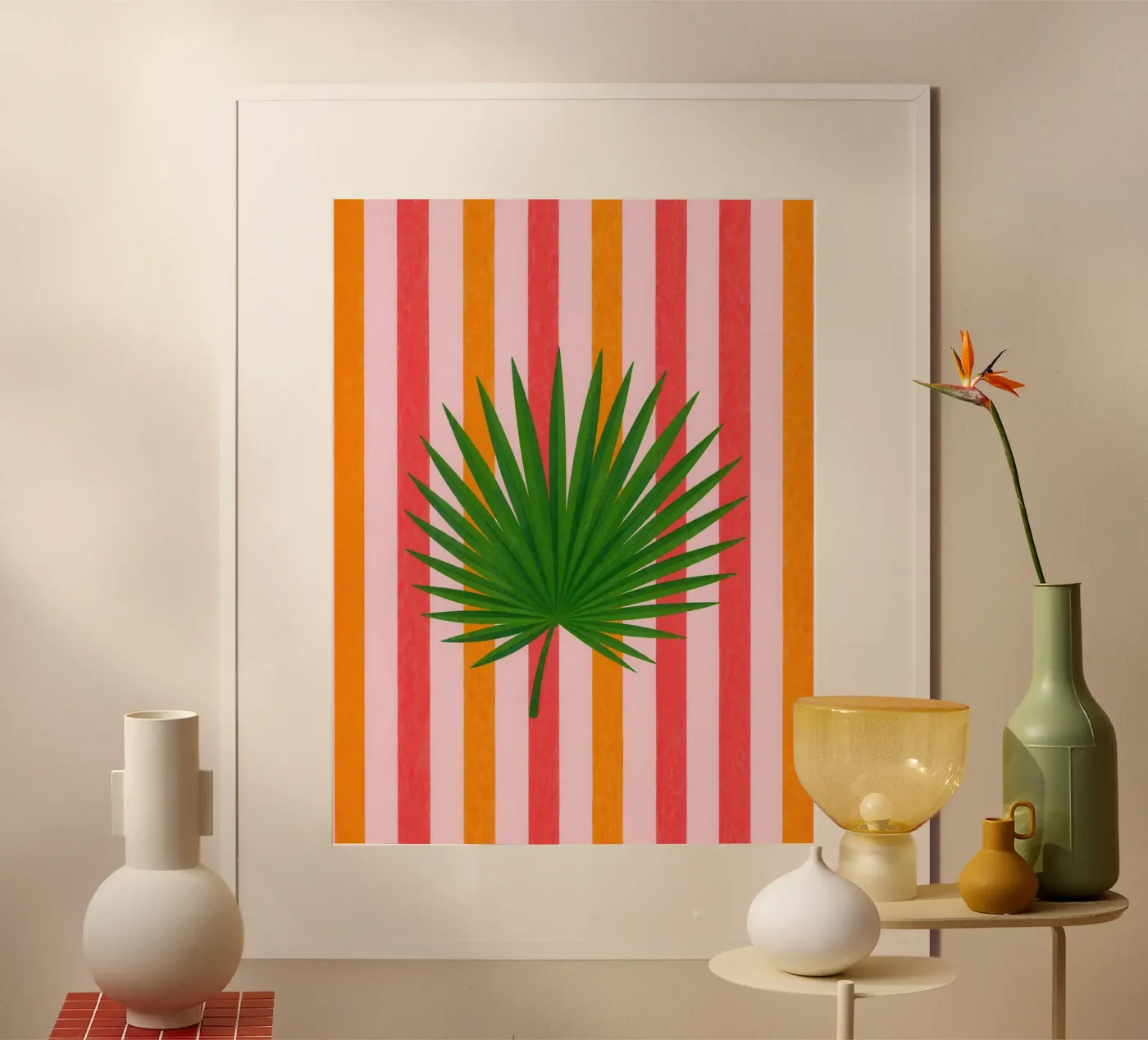 Palm tree leaf poster by Happyfacespace