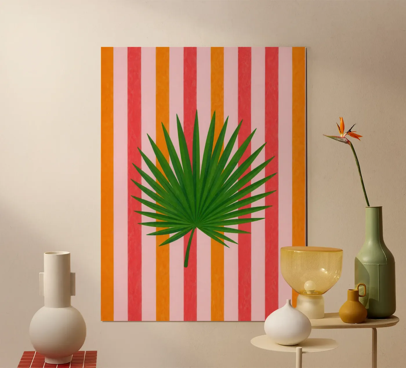 Palm tree leaf poster by Happyfacespace