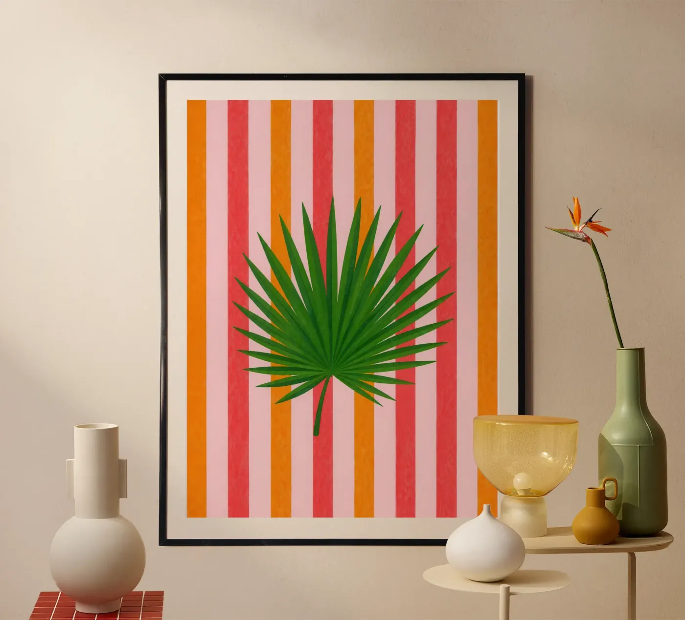 Palm tree leaf poster by Happyfacespace