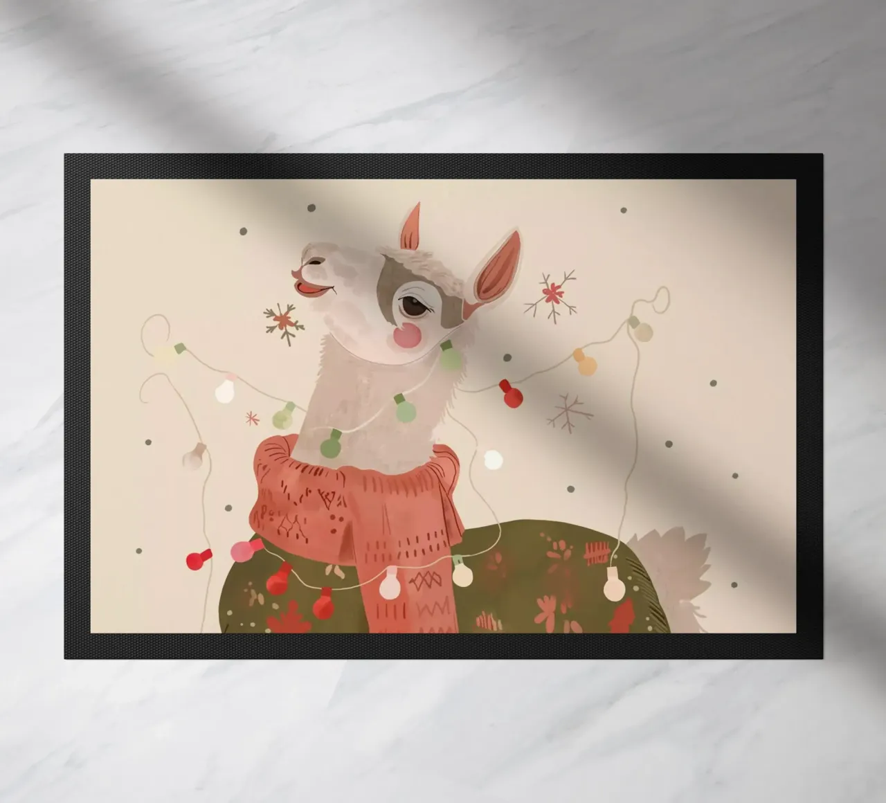 Holiday Llama Joy ll doormat by ArtsySesta