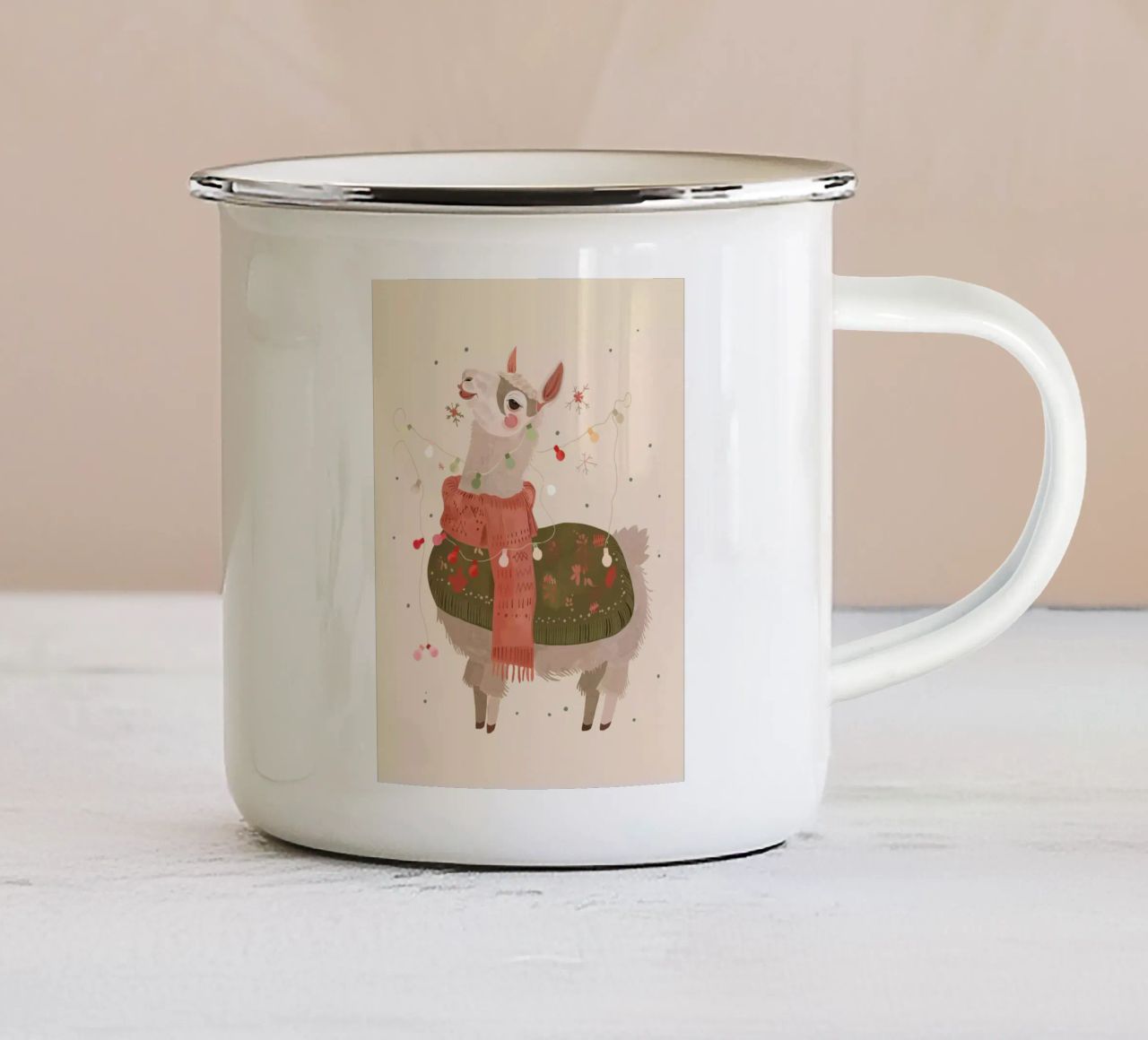 Vacanze Llama Joy ll tazza in smalto da ArtsySesta