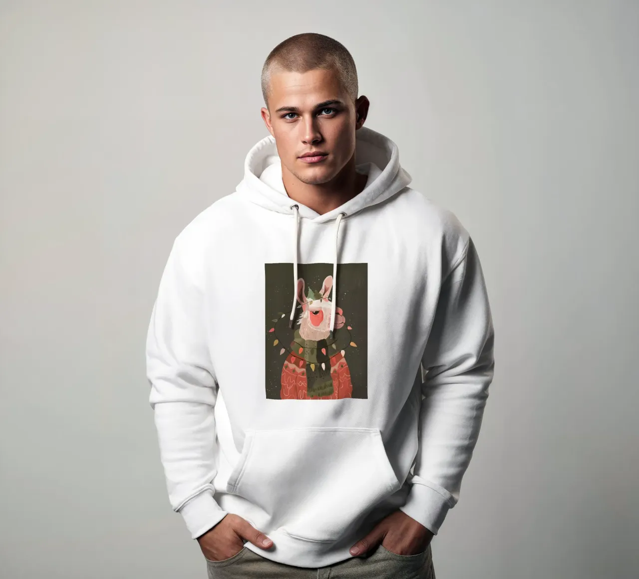 Lama luminoso festivo felpa con cappuccio da ArtsySesta