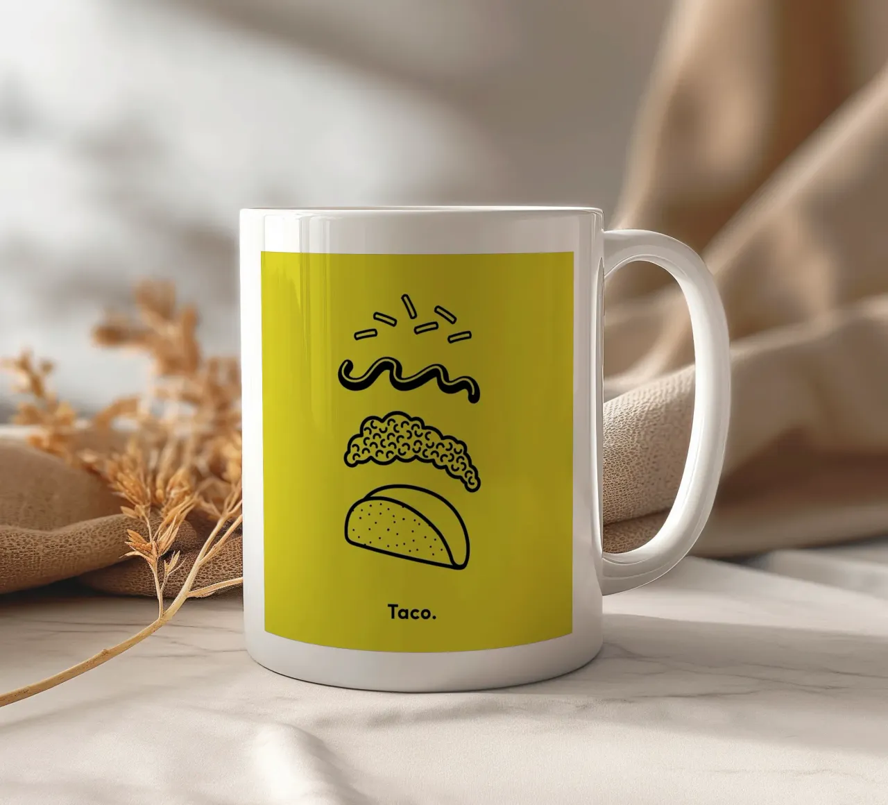 TACO ceramic mug by Rachel Peck