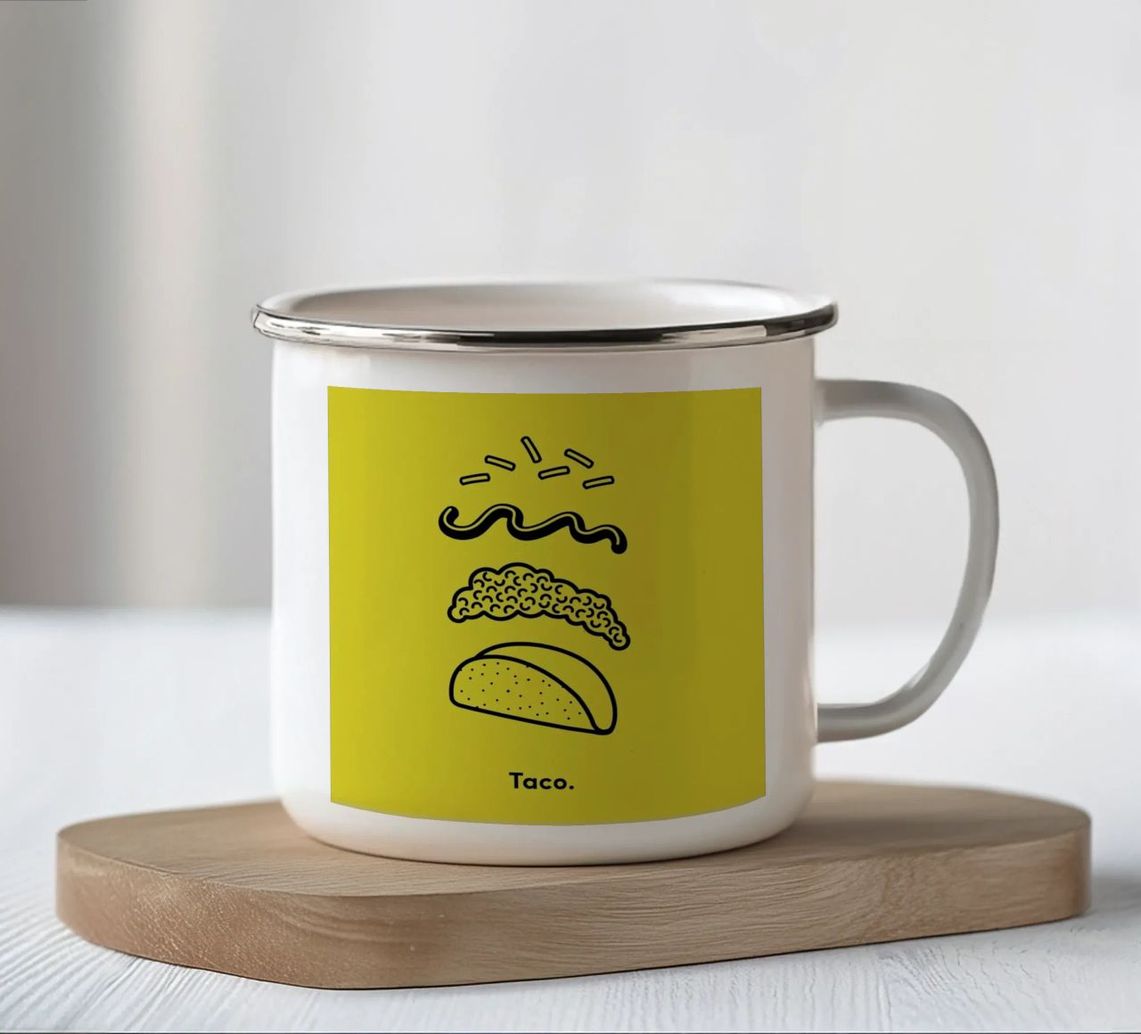 TACO tazza in smalto da Rachel Peck