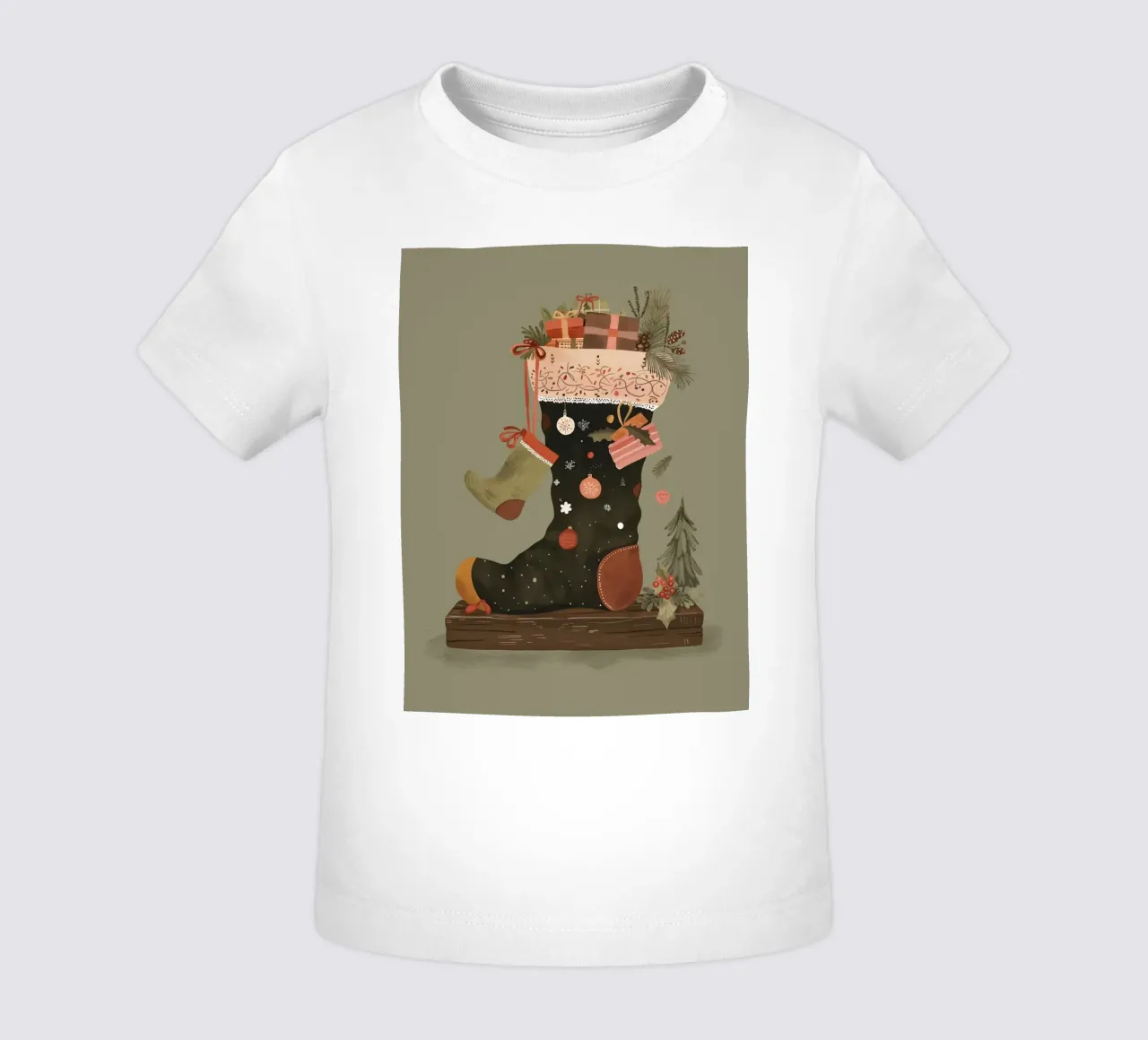 Joyful Stockings ll baby t-shirt by ArtsySesta