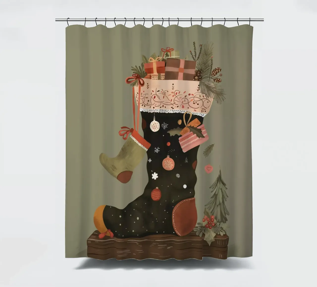 Joyful Stockings ll shower curtain by ArtsySesta