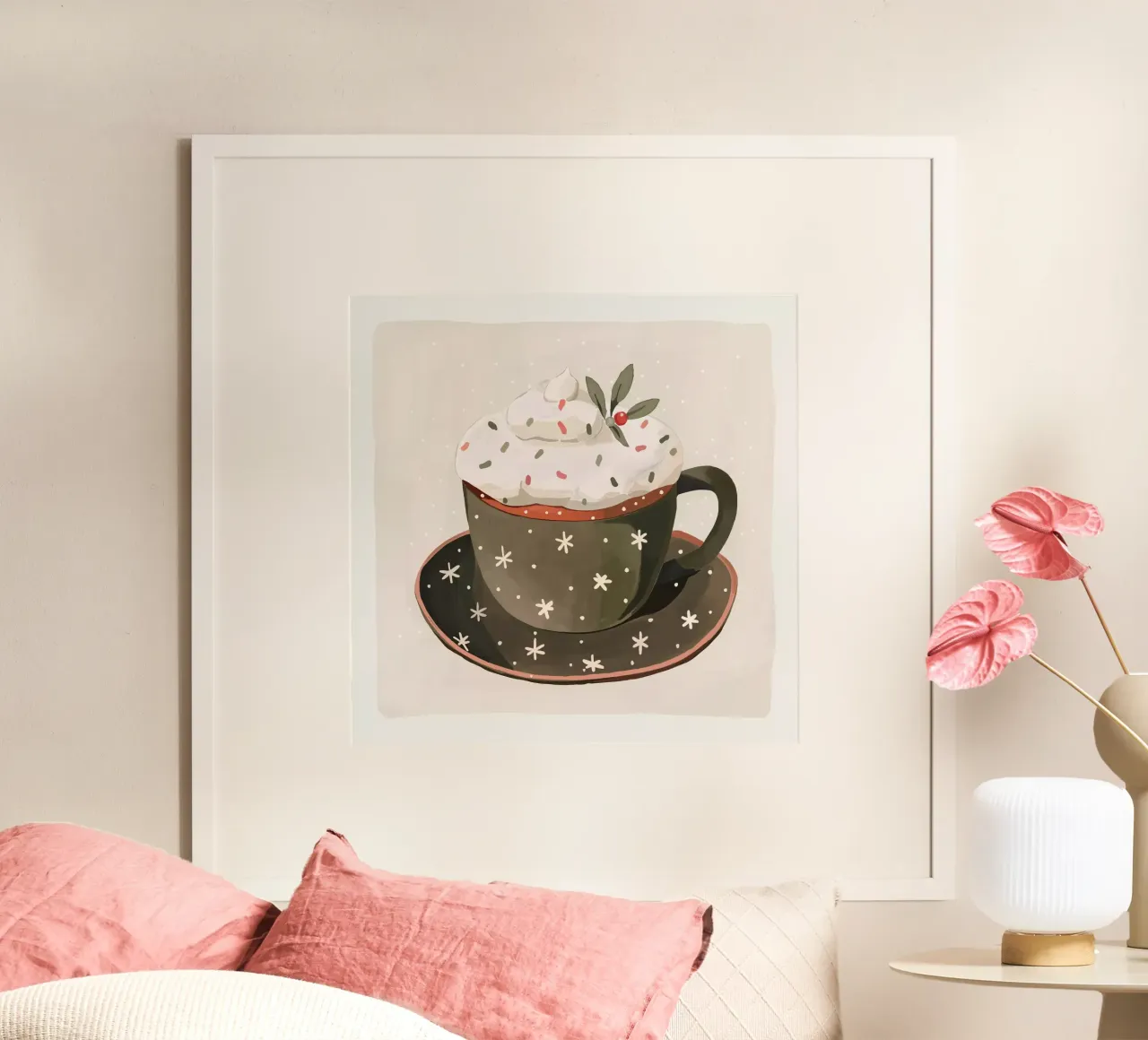 Tazza accogliente poster con telaio in alluminio da ArtsySesta