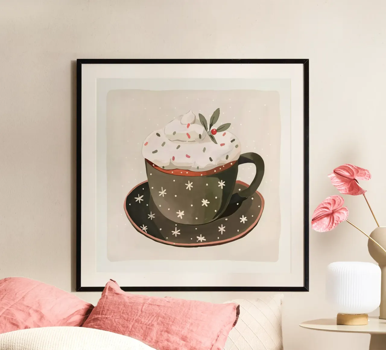 Tazza accogliente poster con telaio in alluminio da ArtsySesta