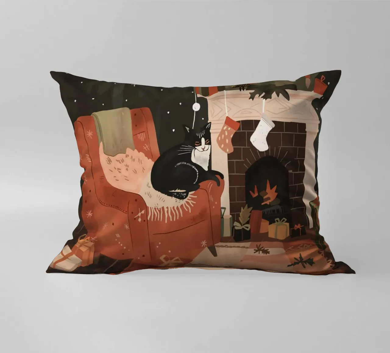 Warm and Festive decorative cushion by ArtsySesta