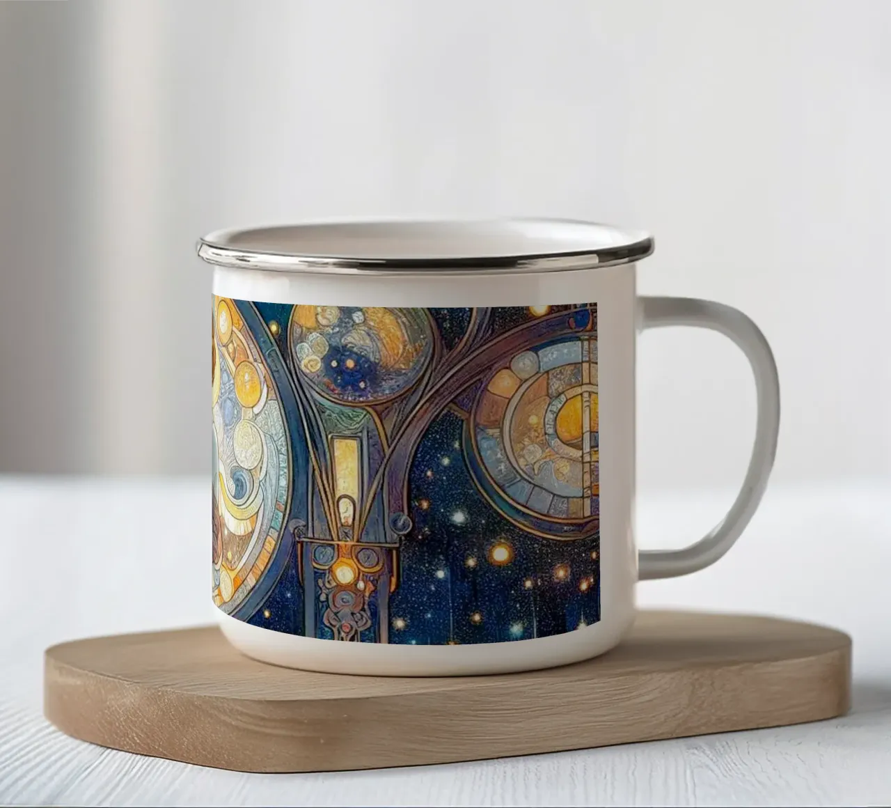 Full Moon tazza in smalto da Art-Nouveau-Dsg