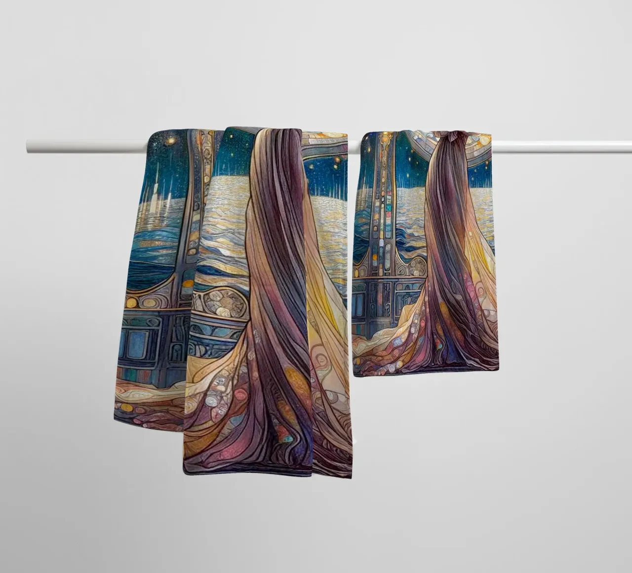Full Moon asciugamano da bagno da Art-Nouveau-Dsg