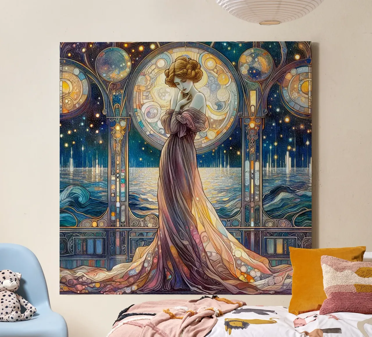 Full Moon Leinwand von Art-Nouveau-Dsg