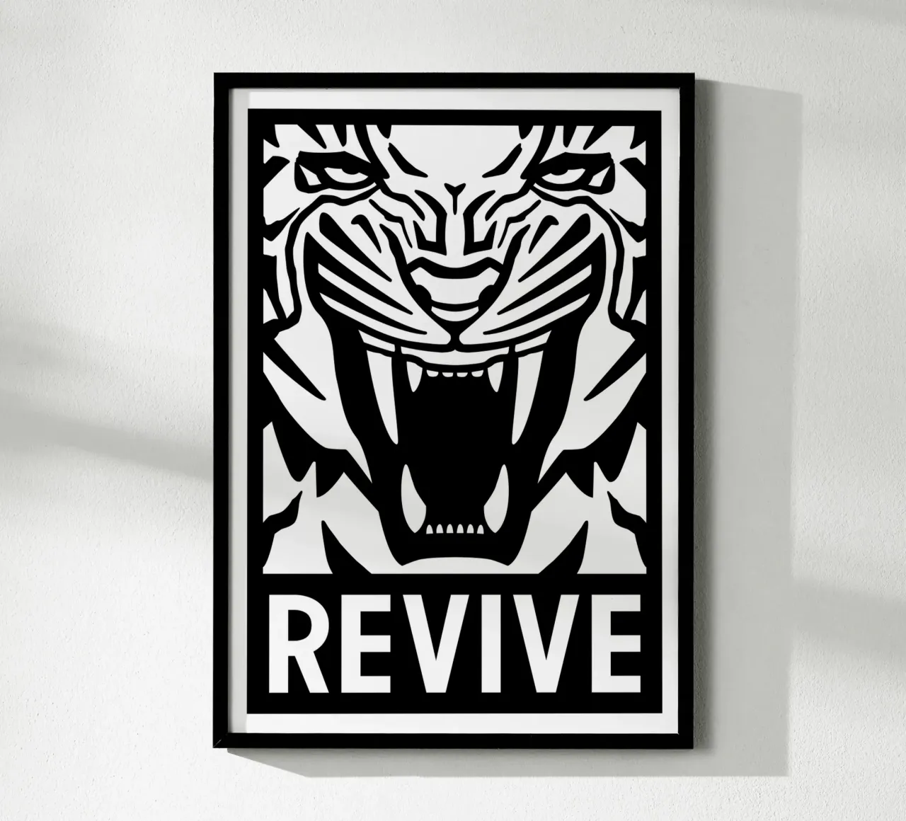 Revive Tiger poster avec cadre en aluminium de Asobōze