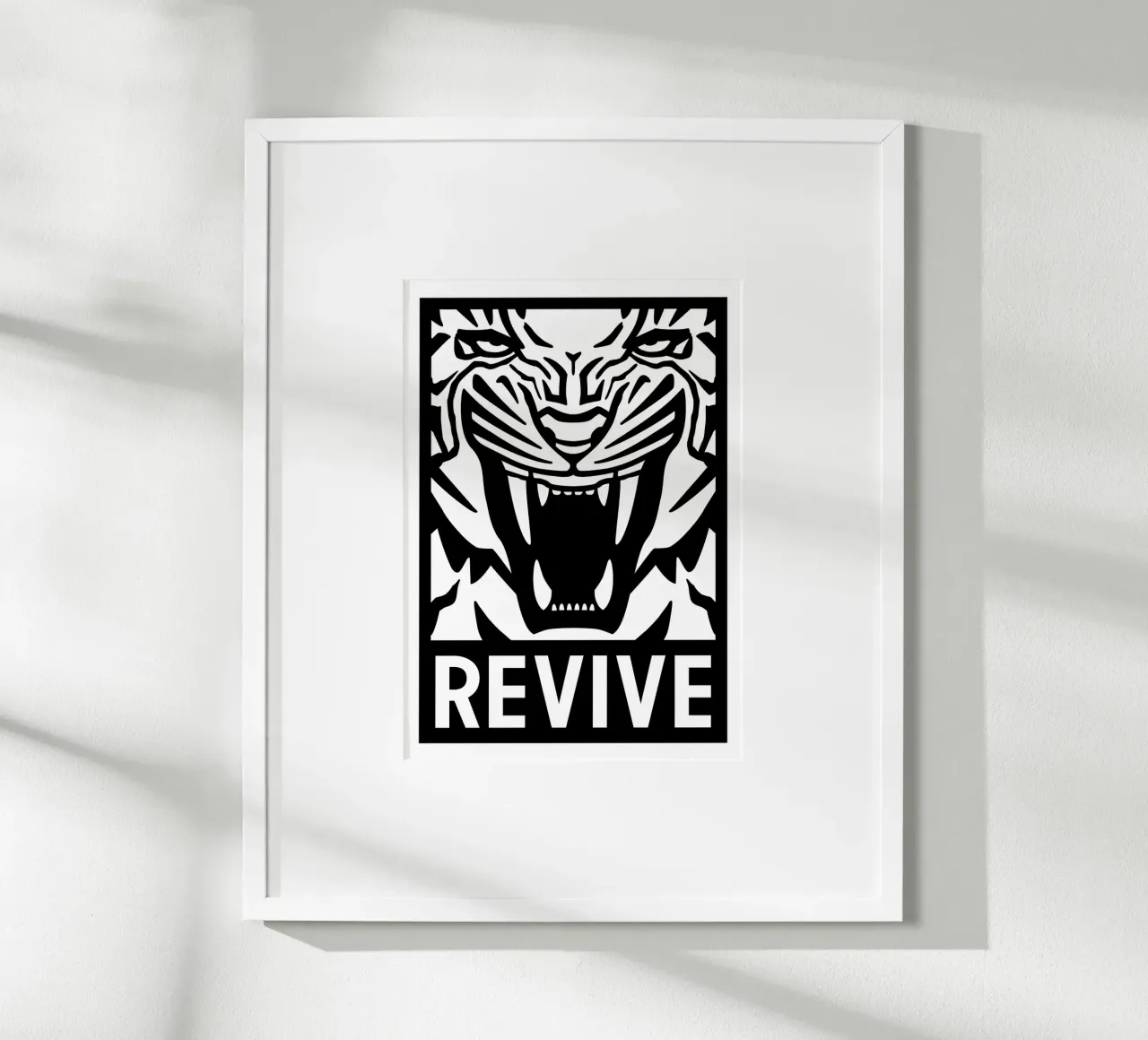 Revive Tiger poster avec cadre en aluminium de Asobōze
