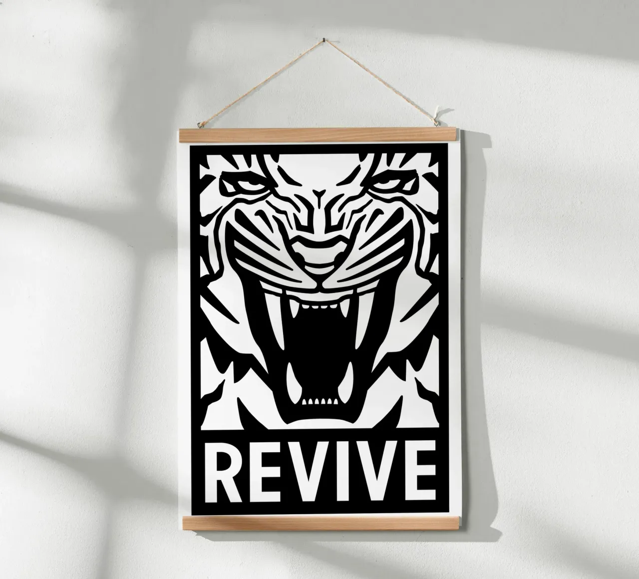 Revive Tiger poster avec cadre en aluminium de Asobōze