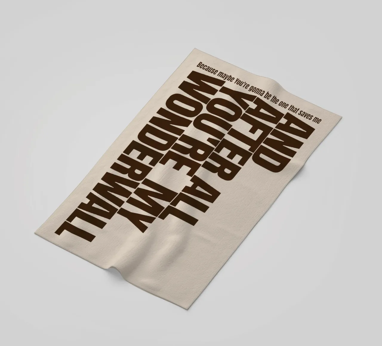 And After All You're My Wonderwall beach towel by Gunawan Rb