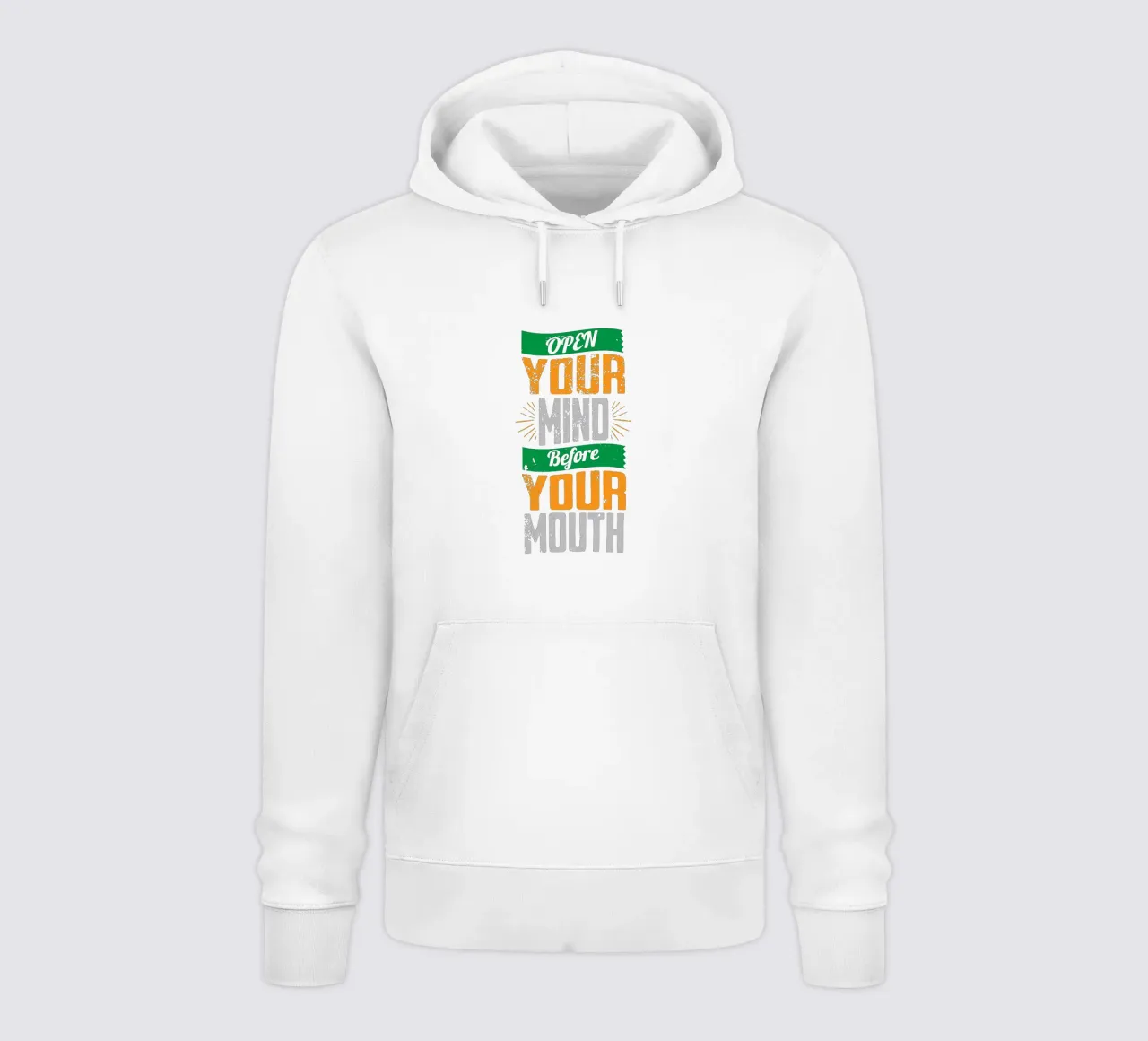 Aprire la mente prima di parlare felpa con cappuccio da Gunawan Rb