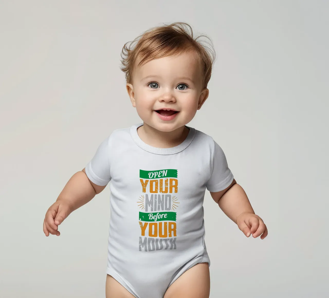 Aprire la mente prima di parlare body neonato maniche corte da Gunawan Rb