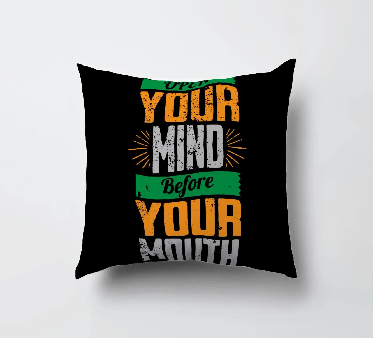 Aprire la mente prima di parlare cuscino da Gunawan Rb