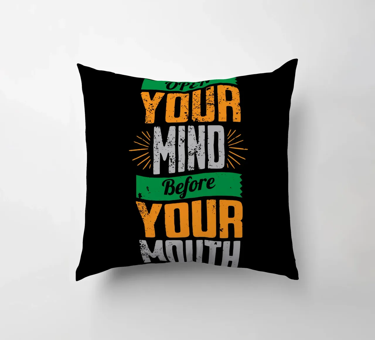 Aprire la mente prima di parlare cuscino da Gunawan Rb