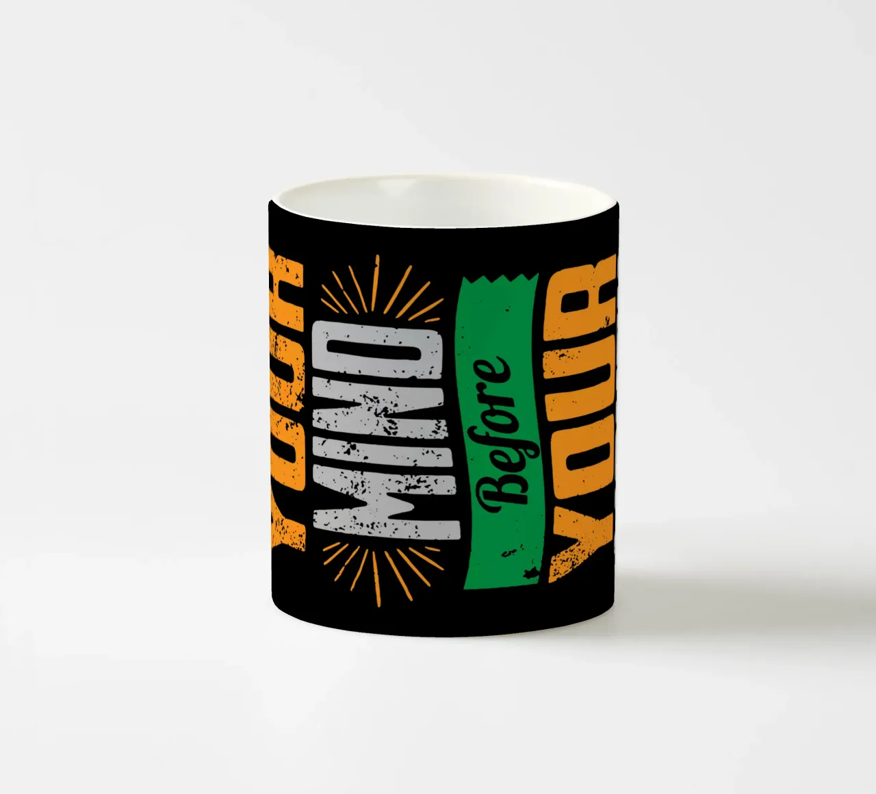 Öffne deinen Geist, bevor du den Mund aufmachst Keramik Tasse von Gunawan Rb