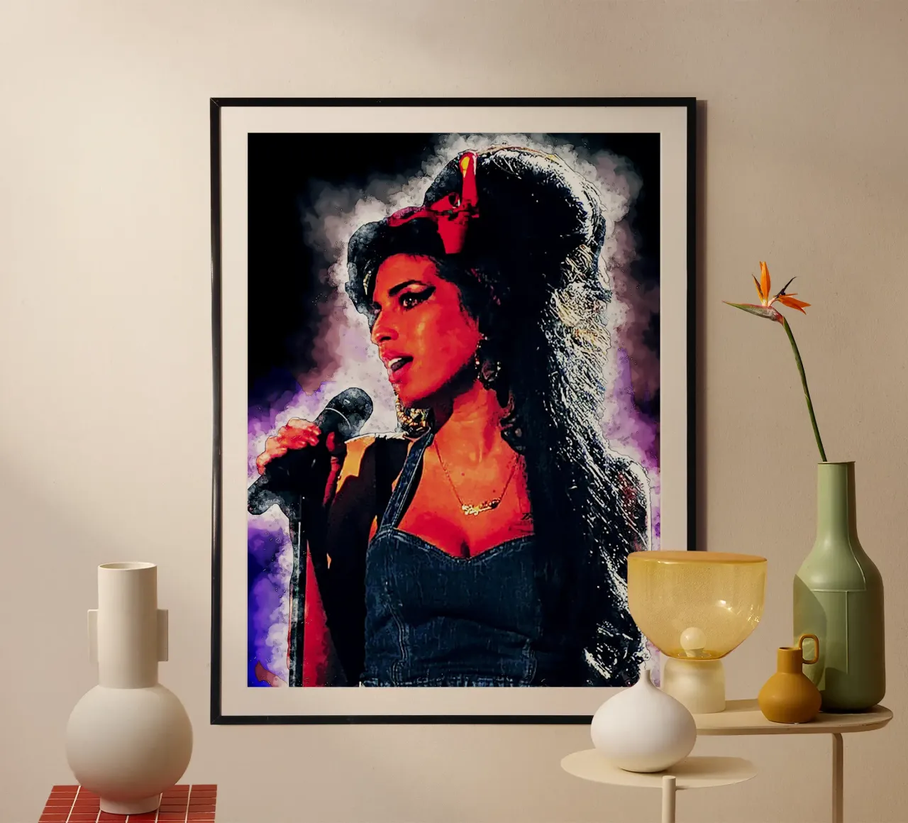 Arte di Amy poster con telaio in alluminio da neonartroom