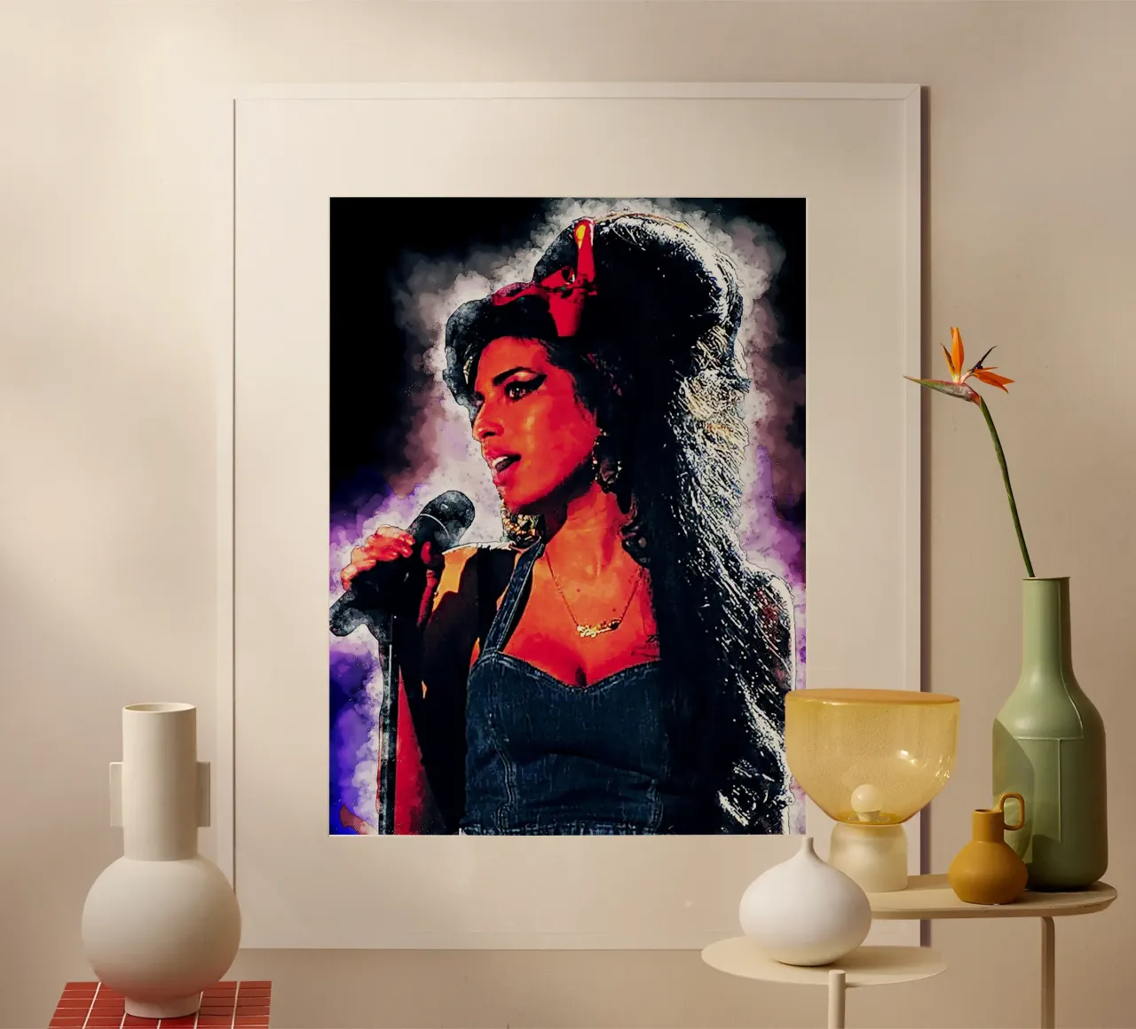 Arte di Amy poster con telaio in alluminio da neonartroom