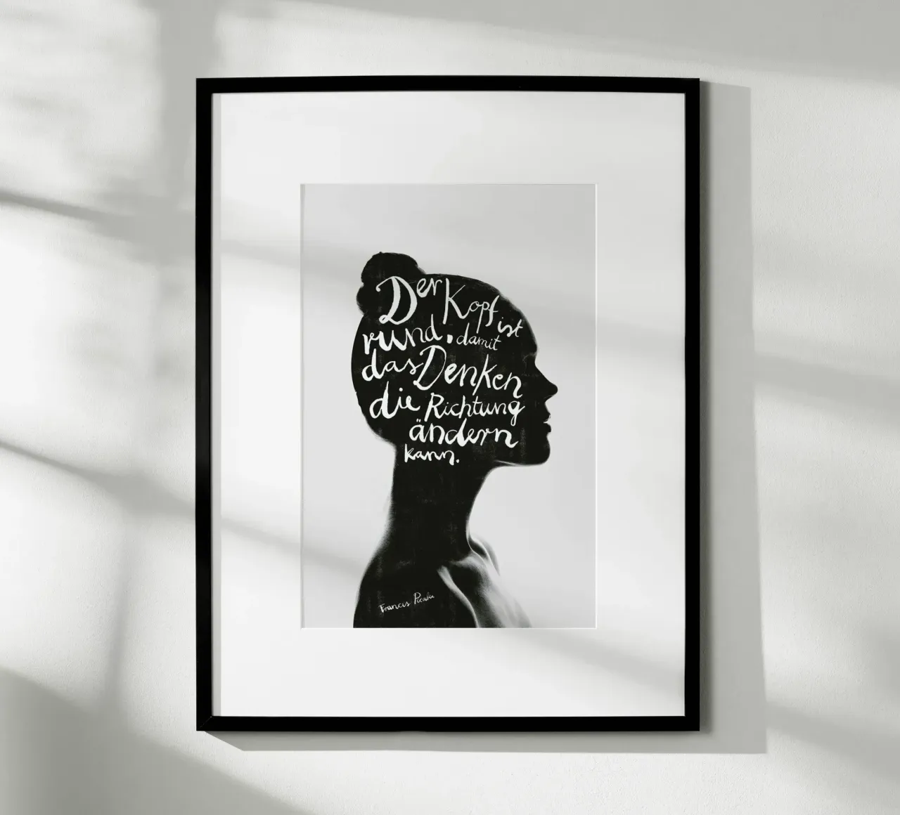 Denken poster avec cadre en aluminium de typealive