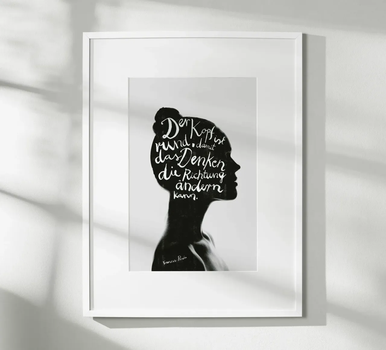 Denken poster avec cadre en aluminium de typealive