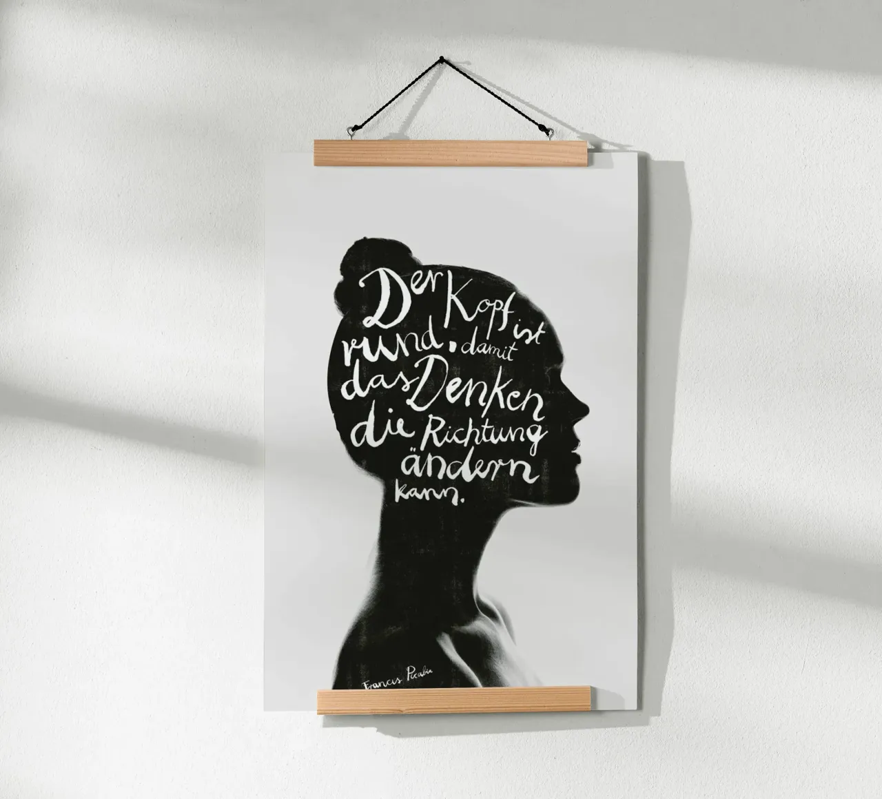 Denken poster avec cadre en aluminium de typealive