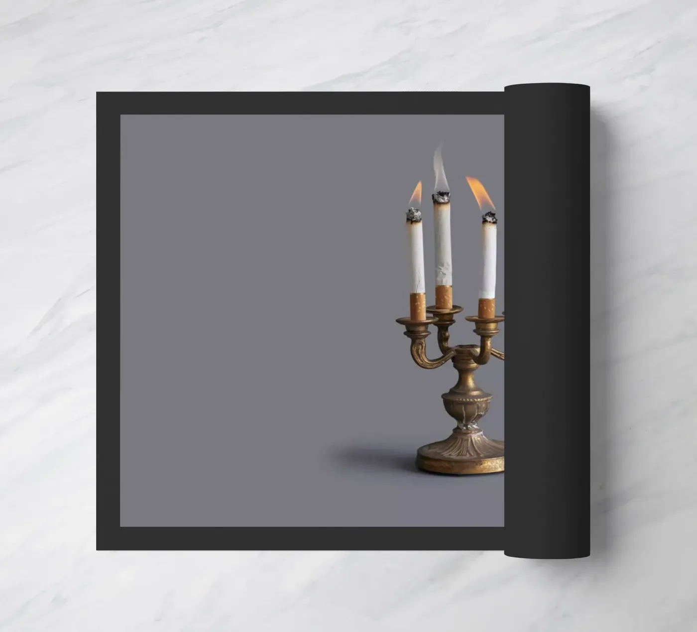 Smoking candlestick doormat by 360brain